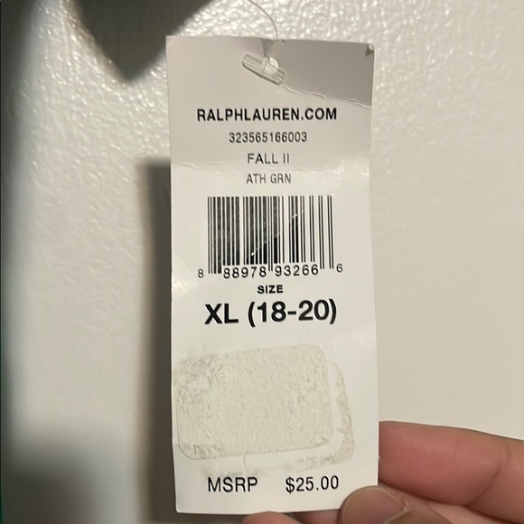 Polo by Ralph Lauren Green Tee with White Trim - Picture 3 of 5